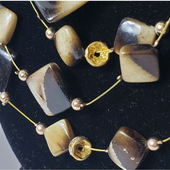 MULTI-STRAND Glass Beaded Wire Necklace - Picture 4 of 8